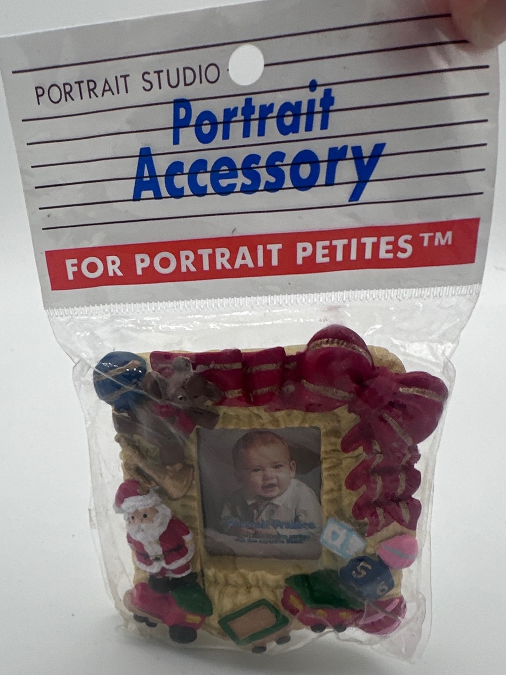 Portrait Magnet Mini Christmas Holiday Picture Frame - Red & Gold Holiday Theme